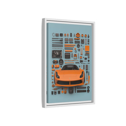 Orange Ferrari Framed Canvas