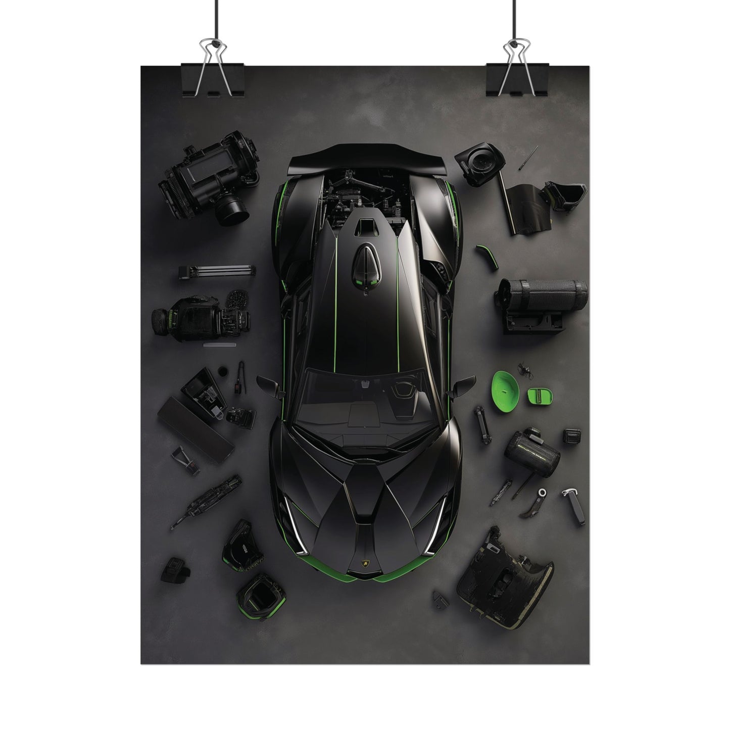 Black Lambo Rolled Poster