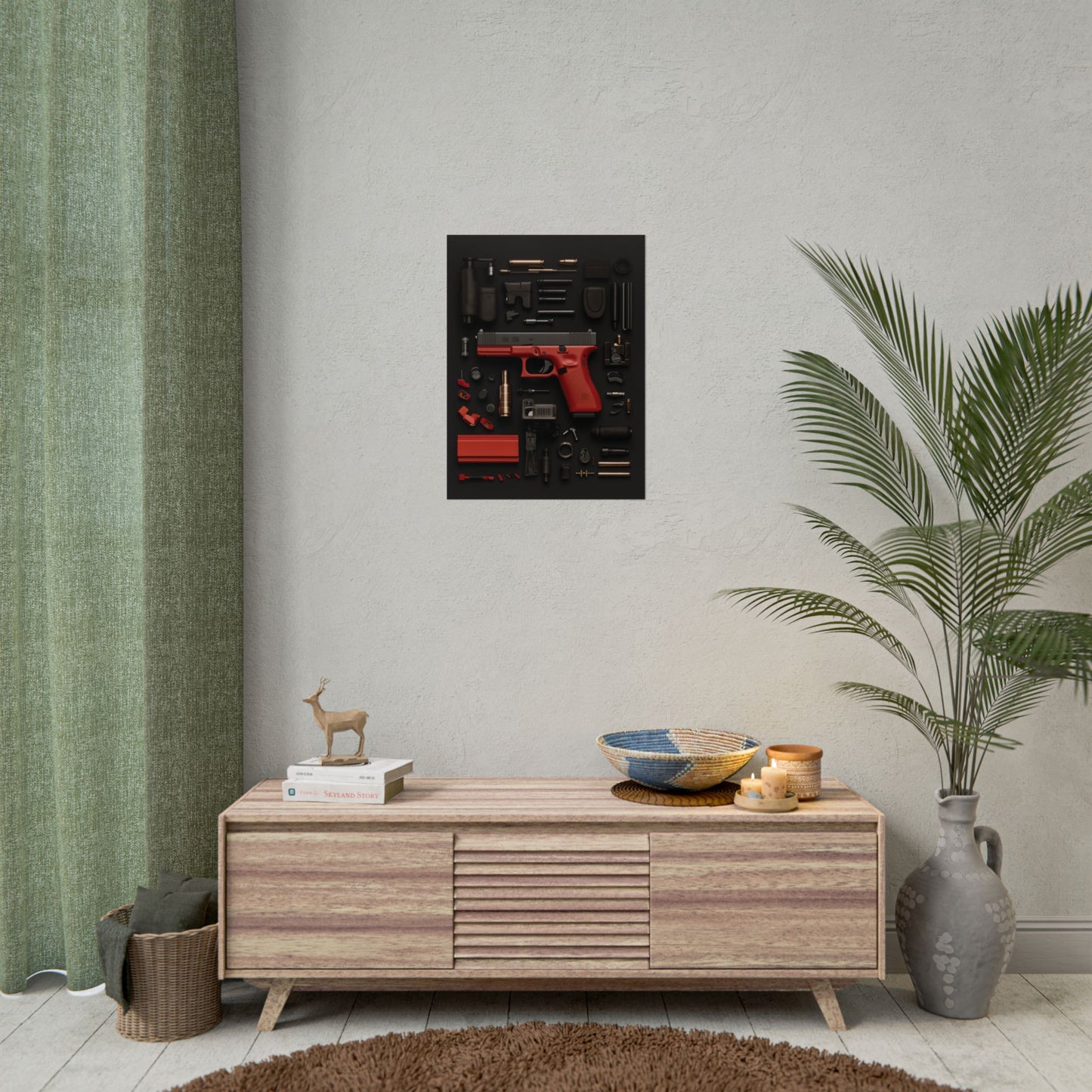 Red GunArt Rolled Poster