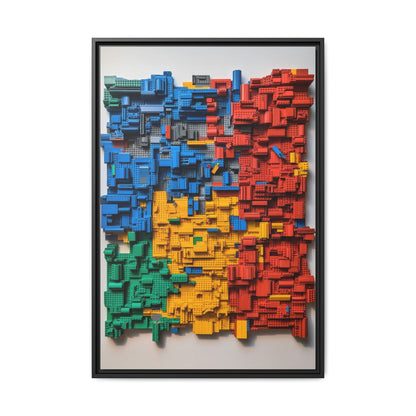 LEGO Blocks Framed Canvas