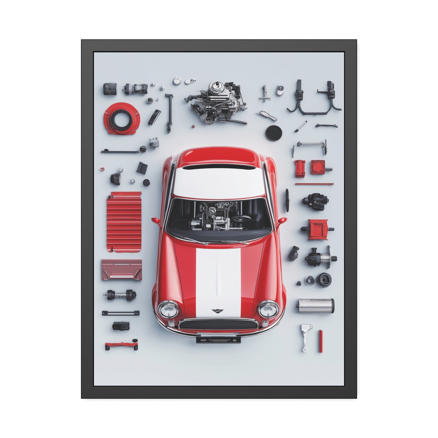 Mini Cooper Mod Framed Poster US