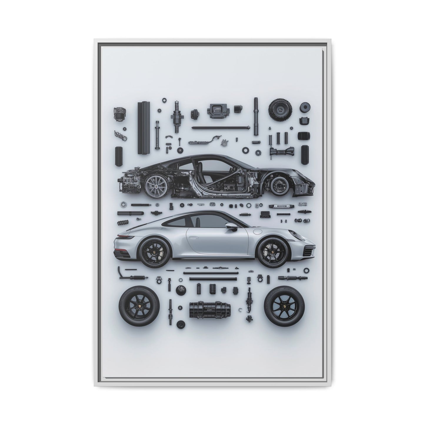 Porsche 911 992 Framed Canvas