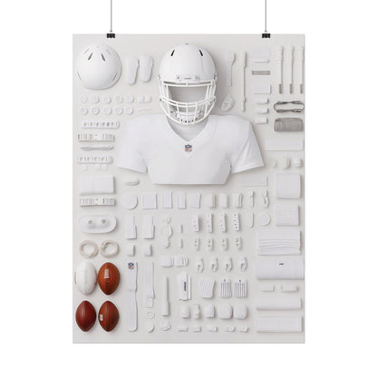 American Football Equipment Rolled Poster