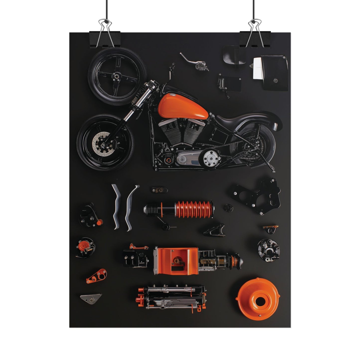 Orange Harley Rolled Poster