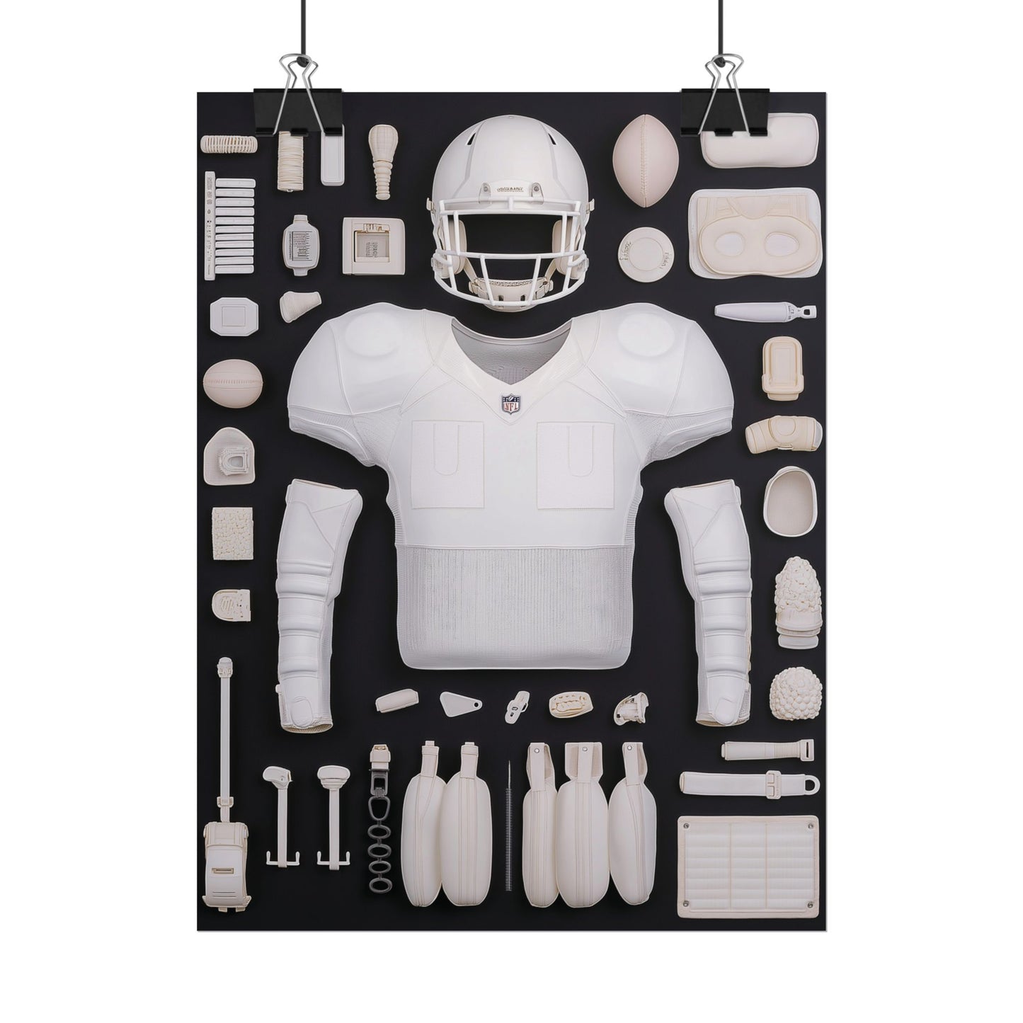 American Football Black Rolled Poster