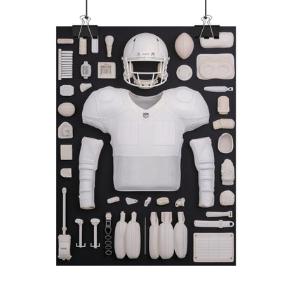 American Football Black Rolled Poster
