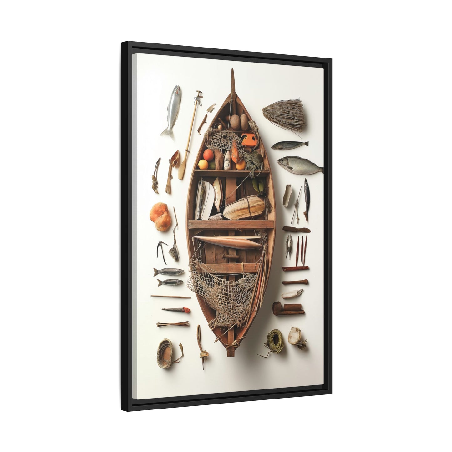 Fisher Boat Framed Canvas