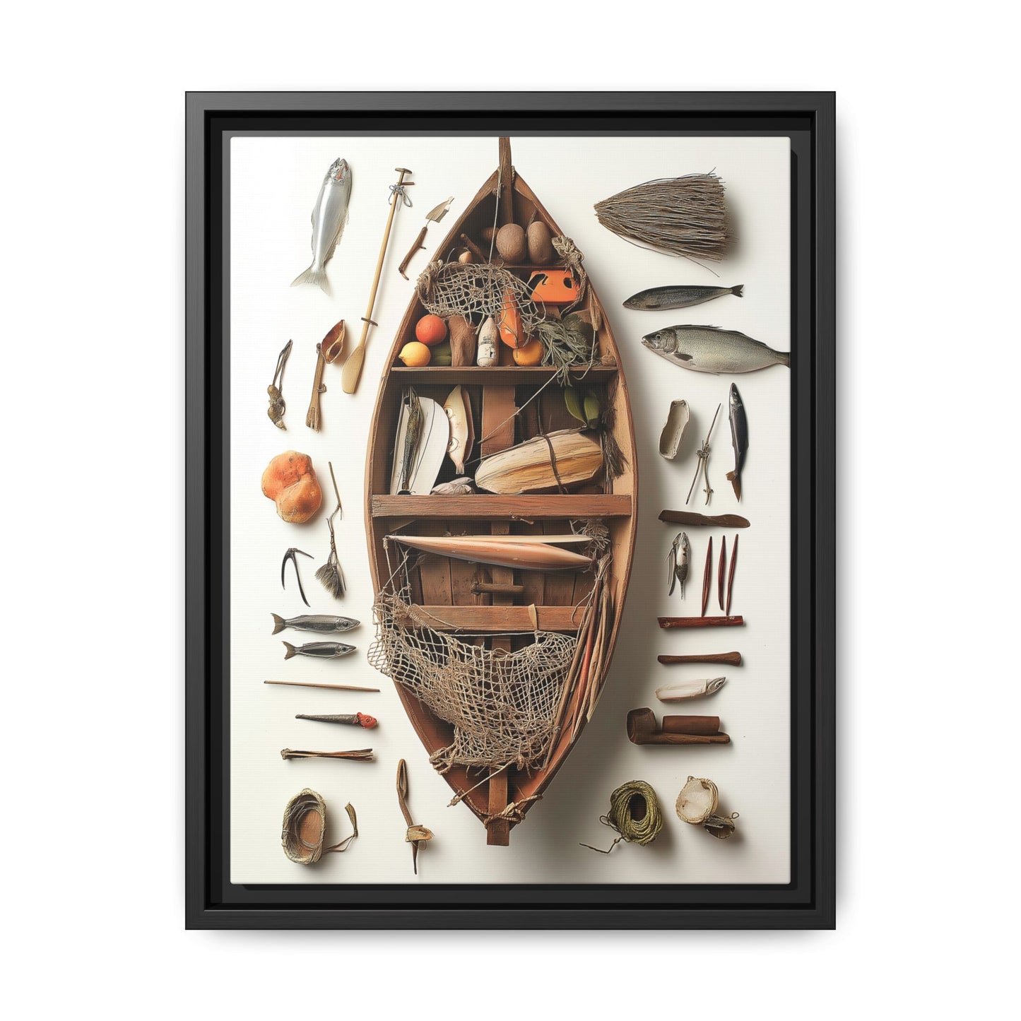 Fisher Boat Framed Canvas