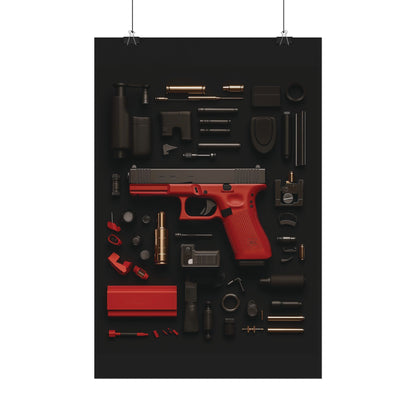 Red GunArt Rolled Poster