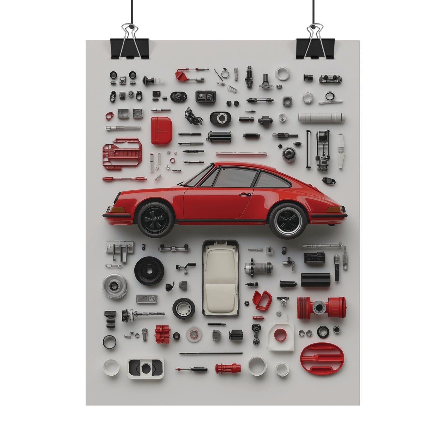 Red Classic Porsche Rolled Poster