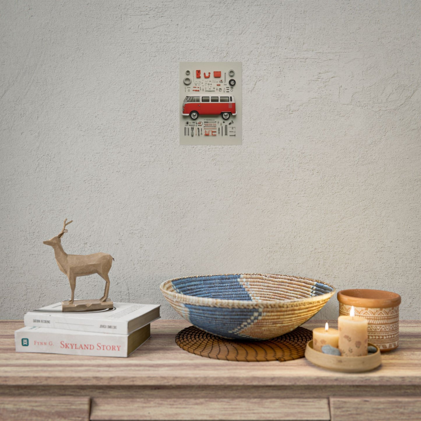 Red Classic Van Rolled Poster