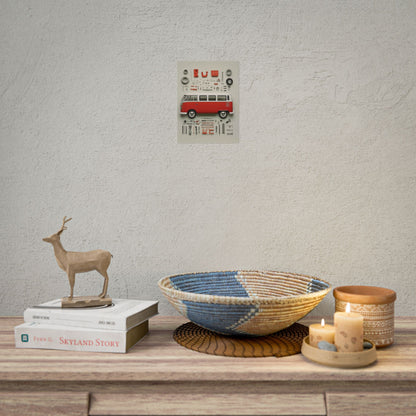 Red Classic Van Rolled Poster