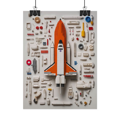 Space Shuttle LEGO Rolled Poster