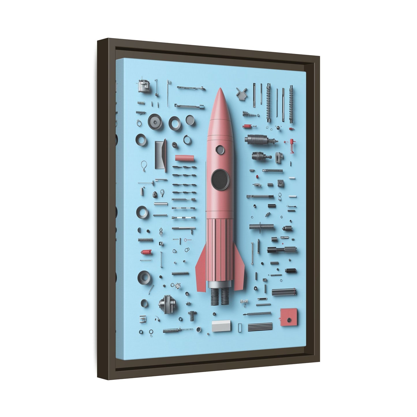 Pink Rocket Framed Canvas