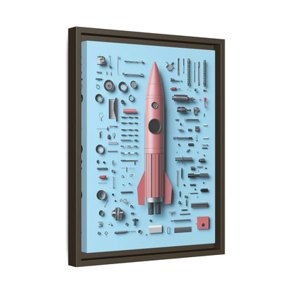 Pink Rocket Framed Canvas