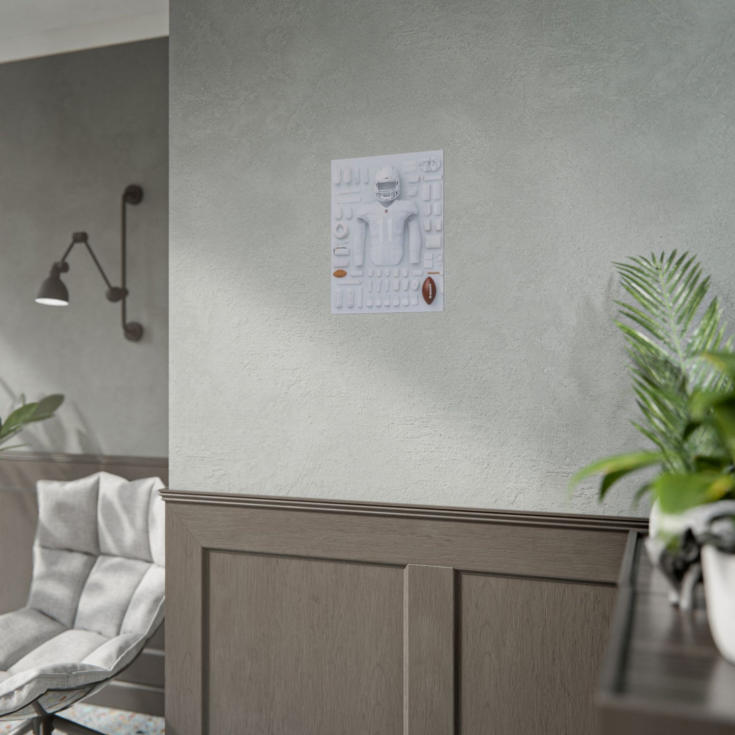 American Football White Rolled Poster