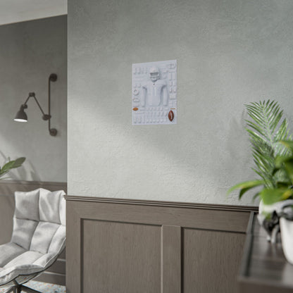 American Football White Rolled Poster