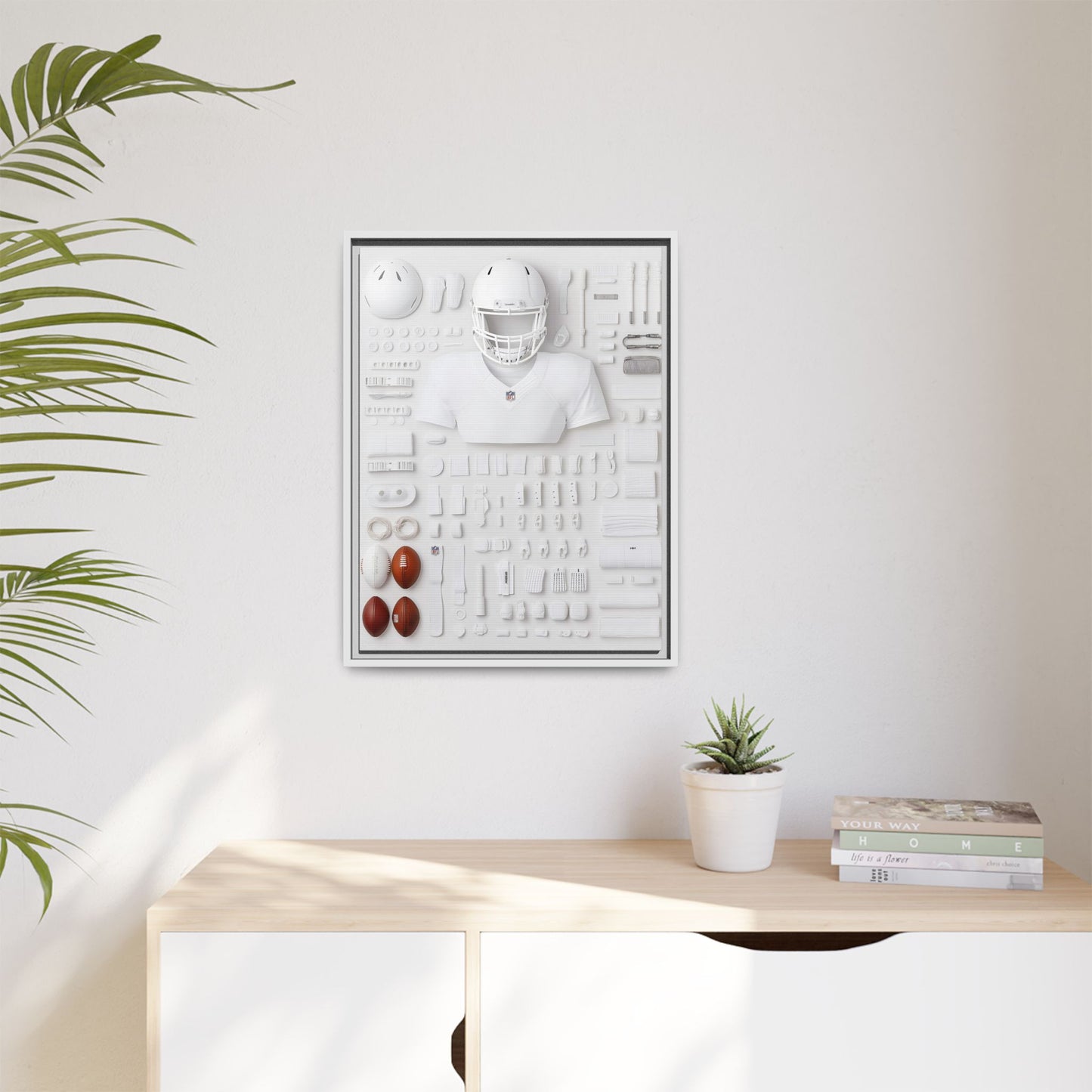 American Football Equipment Framed Canvas