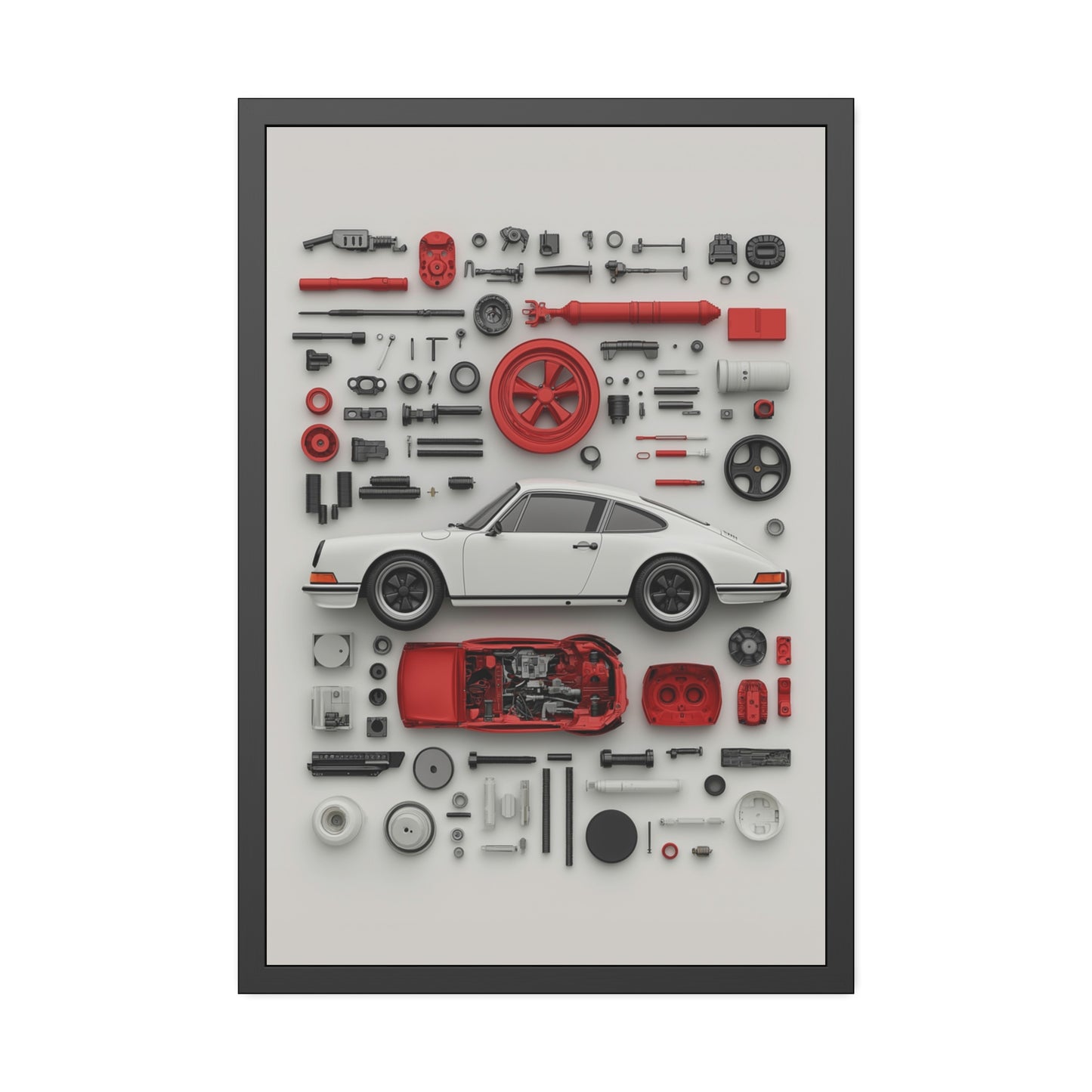 White Classic Porsche Framed Poster US
