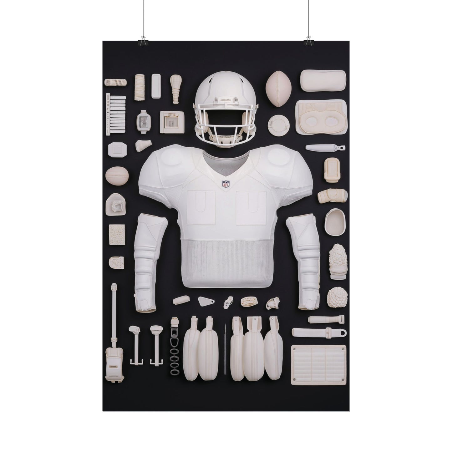 American Football Black Rolled Poster