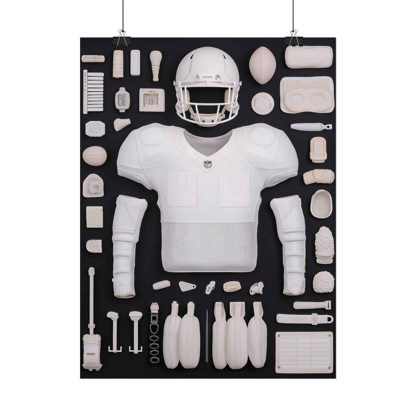 American Football Black Rolled Poster