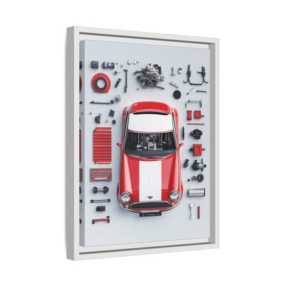 Mini Cooper Mod Framed Canvas