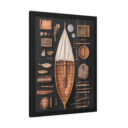 Wood Boat Framed Poster US