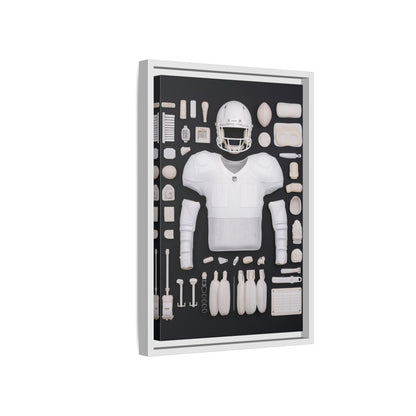 American Football Black Framed Canvas