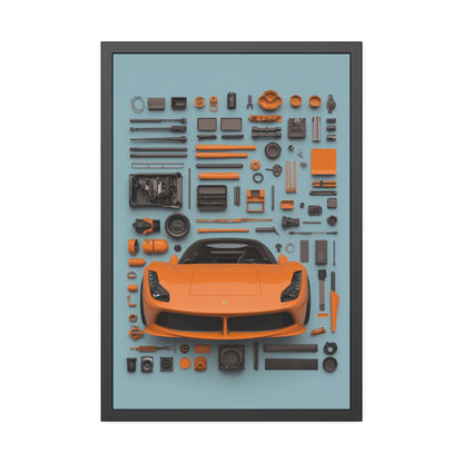 Orange Ferrari Framed Poster US