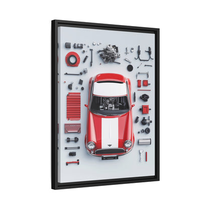 Mini Cooper Mod Framed Canvas
