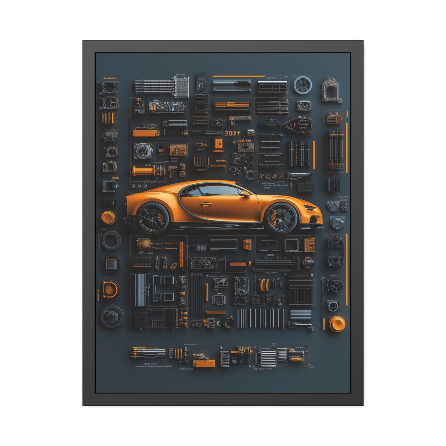 Bugatti Chiron Framed Poster US