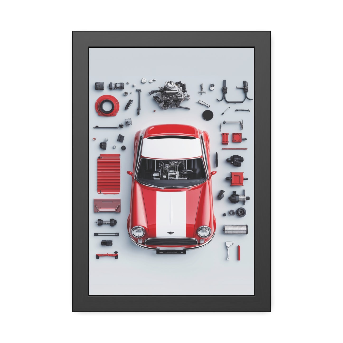 Mini Cooper Mod Framed Poster US