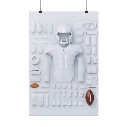 American Football White Rolled Poster