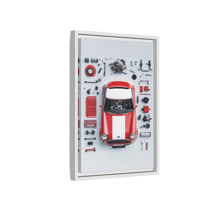 Mini Cooper Mod Framed Canvas