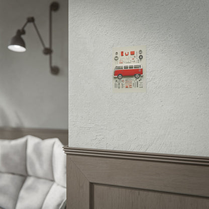 Red Classic Van Rolled Poster