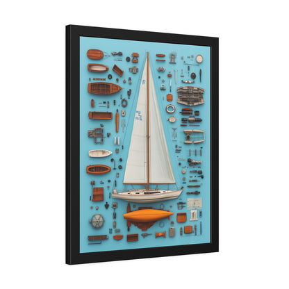 Sailboat White Framed Poster US