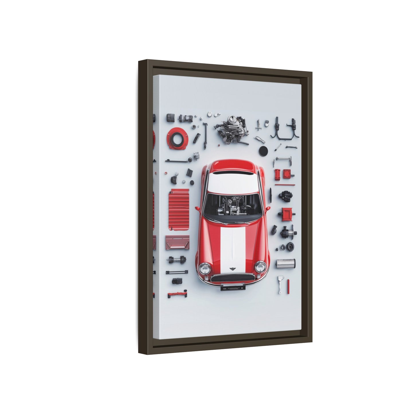 Mini Cooper Mod Framed Canvas
