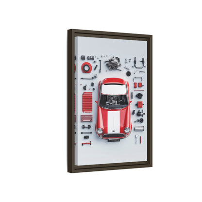 Mini Cooper Mod Framed Canvas