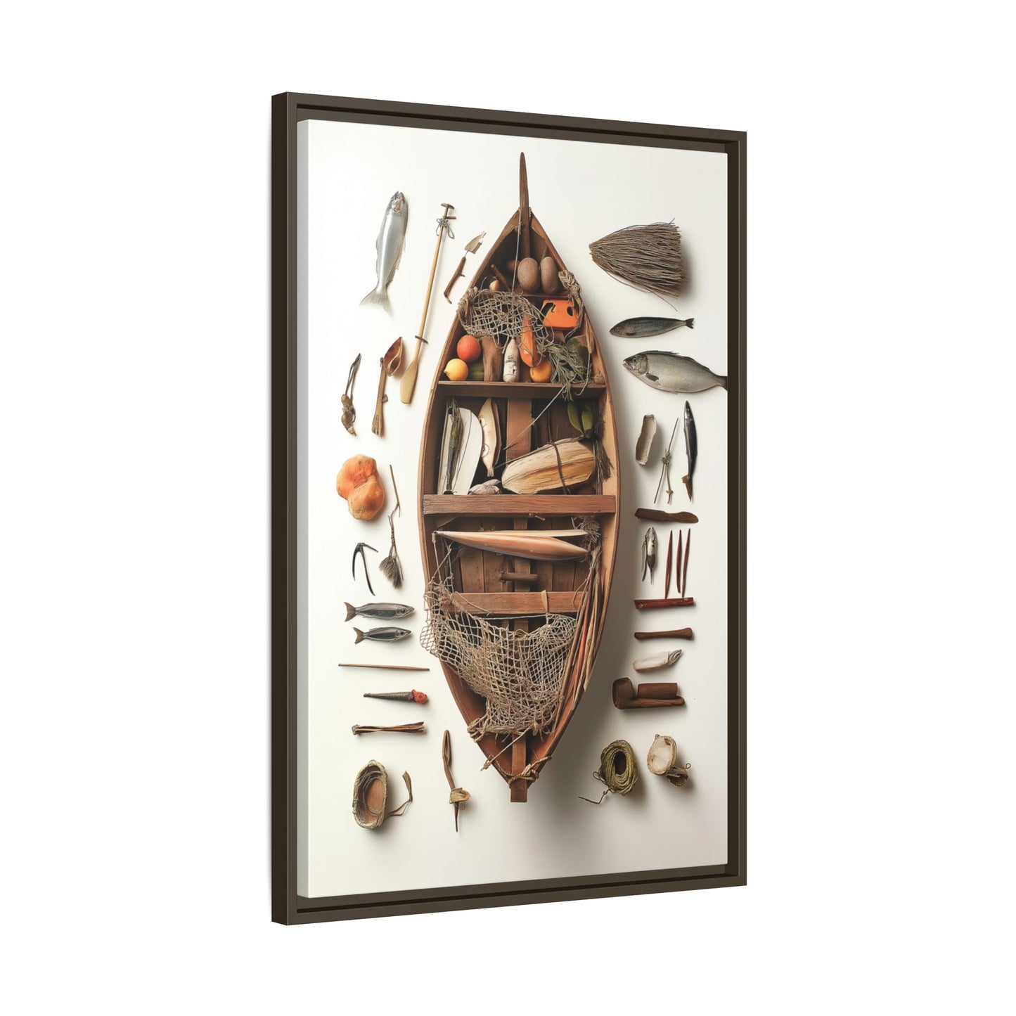 Fisher Boat Framed Canvas