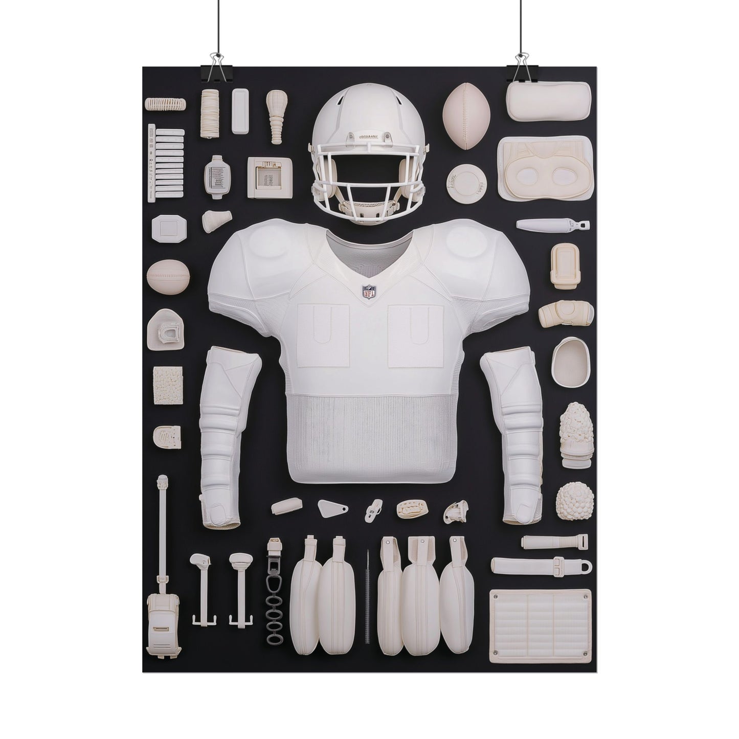 American Football Black Rolled Poster