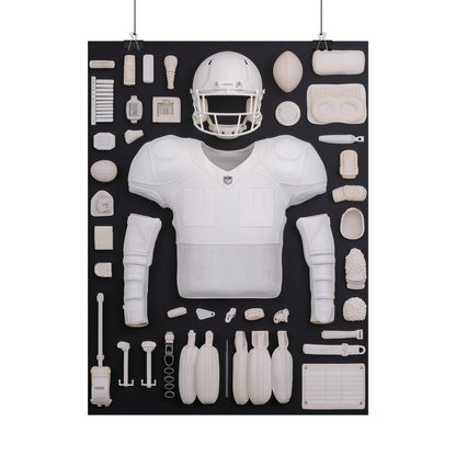 American Football Black Rolled Poster