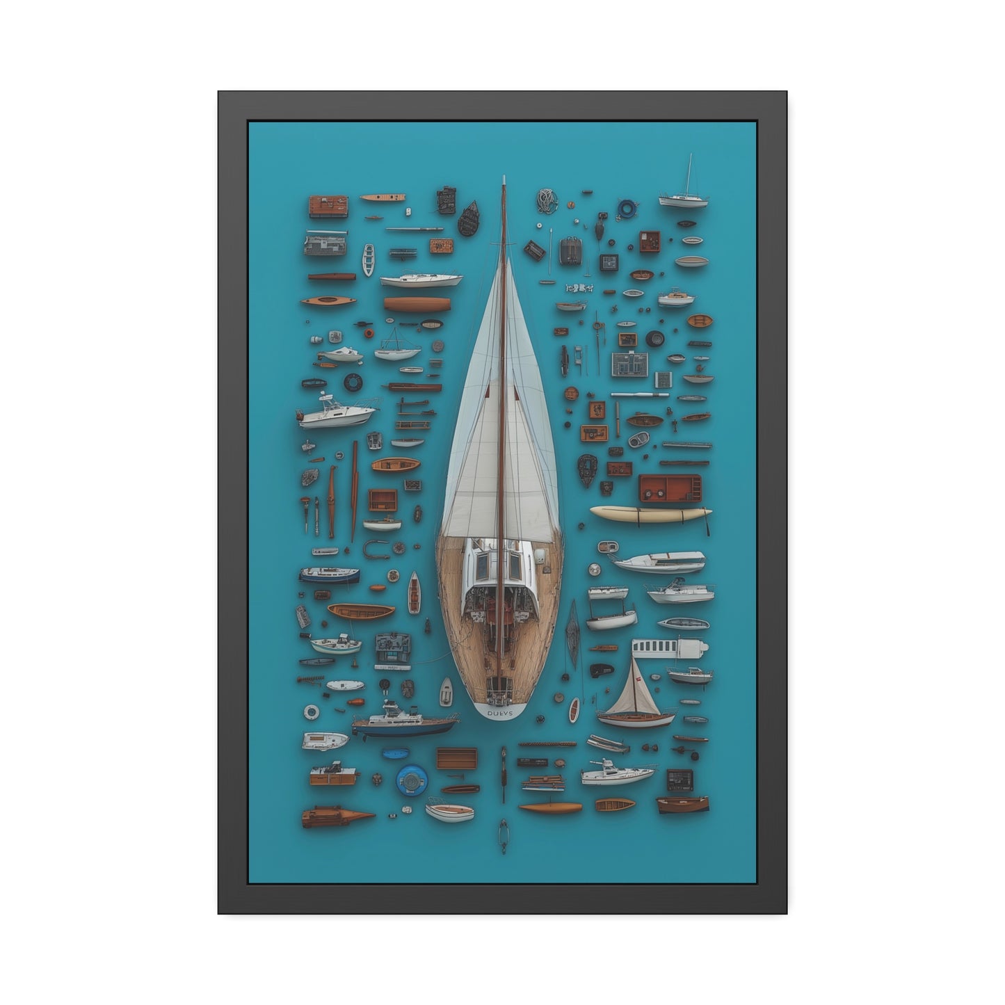 Sailboat Blue Framed Poster US