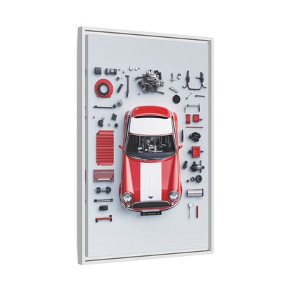 Mini Cooper Mod Framed Canvas