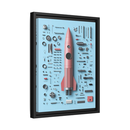 Pink Rocket Framed Canvas