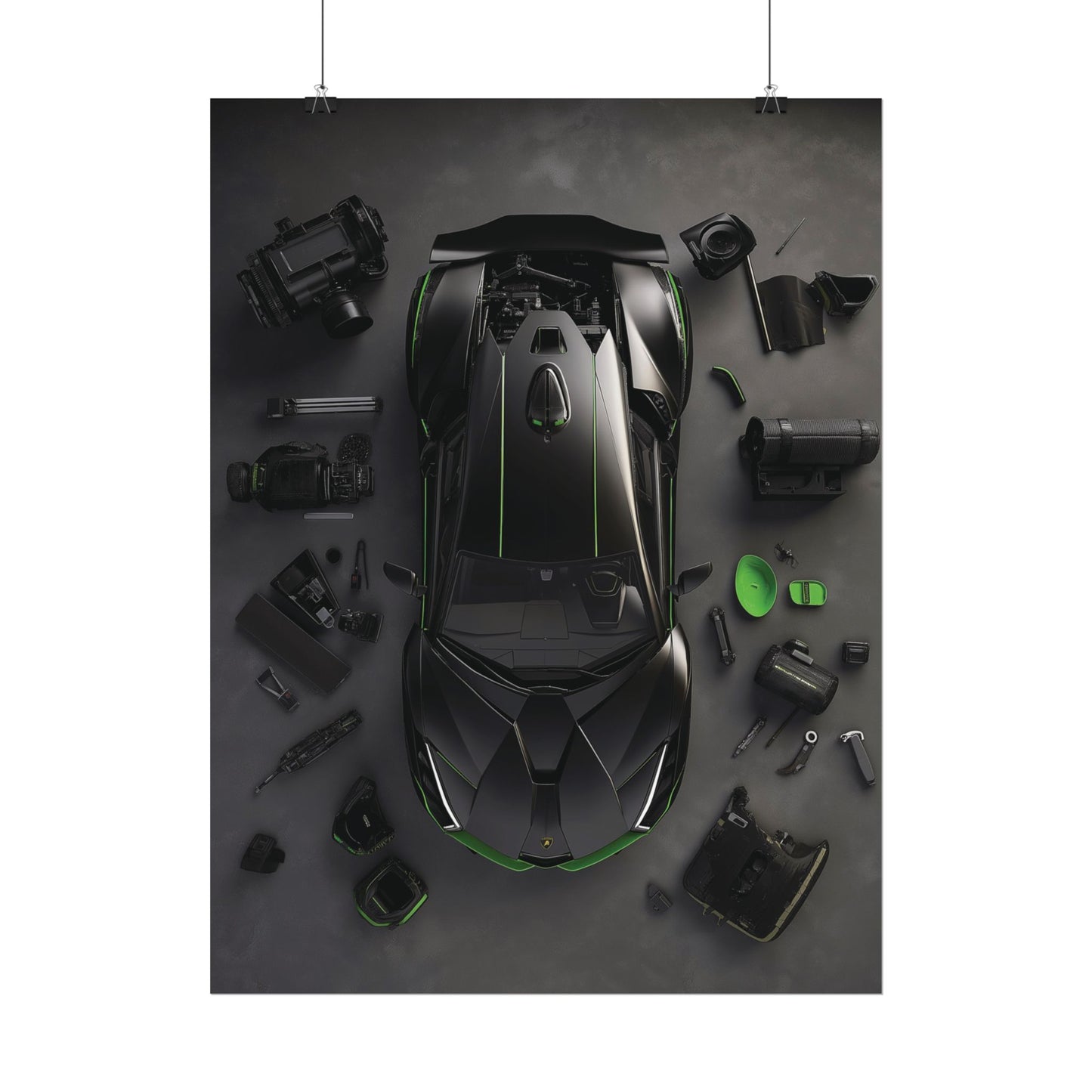 Black Lambo Rolled Poster