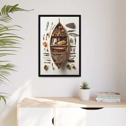 Fisher Boat Framed Canvas