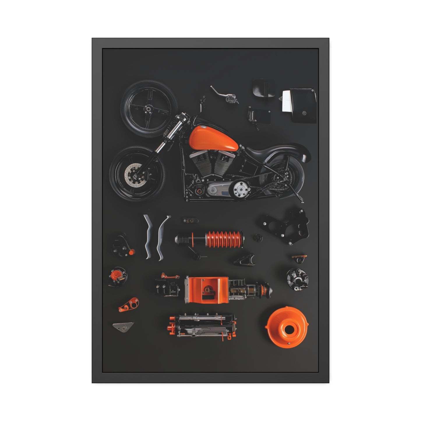 Orange Harley Framed Poster US