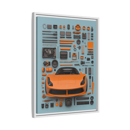 Orange Ferrari Framed Canvas