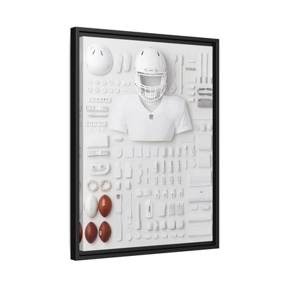 American Football Equipment Framed Canvas