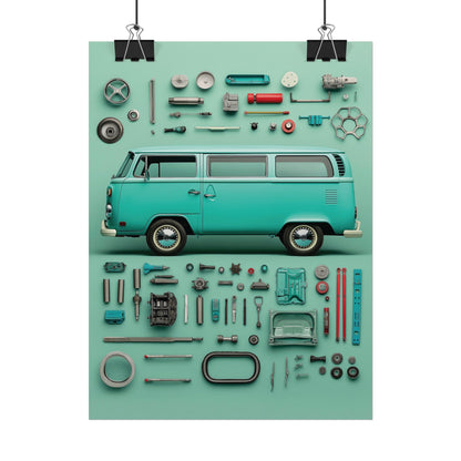 Blue Classic Van Rolled Poster